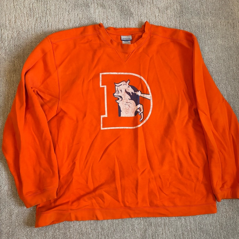 Vintage Reebok Orange Denver broncos crew broncos sweatshirt